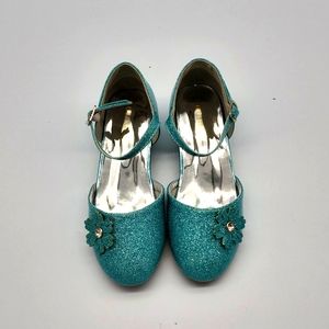 FUNNA Girls Dress Shoes Princess Flats Flower Wedding Party, Blue